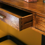 console-metal-noir-bois-massif-style-art-deco