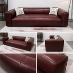 canapé-assise-basse-marron-foncé-vintage