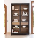 grande-vitrine-chene-fonce-portes-verre-210-cm