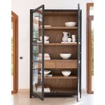 vitrine-chene-naturel-patine-gris-portes-vitrees