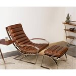 fauteuil-repos-cuir-marron-et-inox