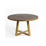 table-ronde-chêne-métal-doré-150cm