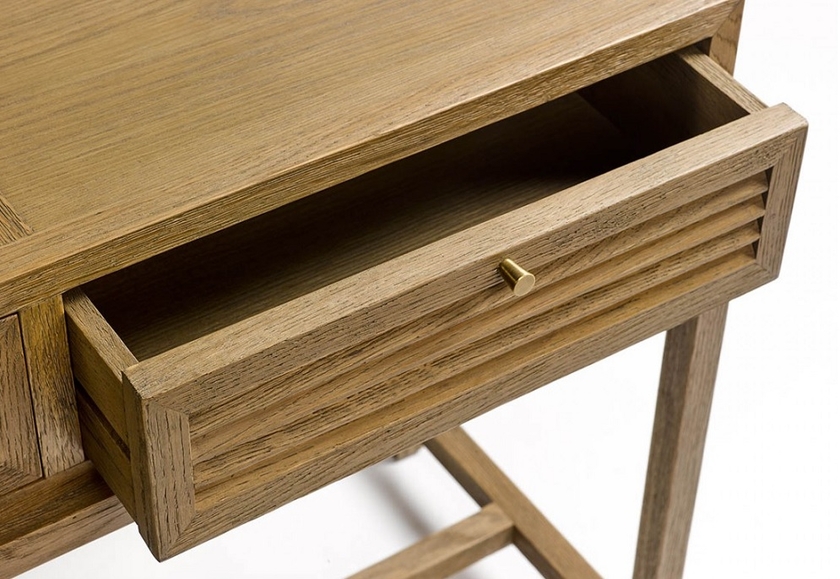 Console 2 Tiroirs Chêne L 100 cm - CONSOLES/CONSOLES EN BOIS - Villa ...