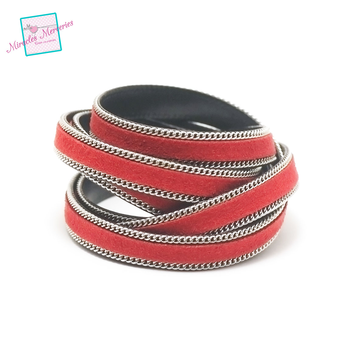 1m cordon lanière cuir synthétique 10x2 mm 010 chaîne daim,rouge