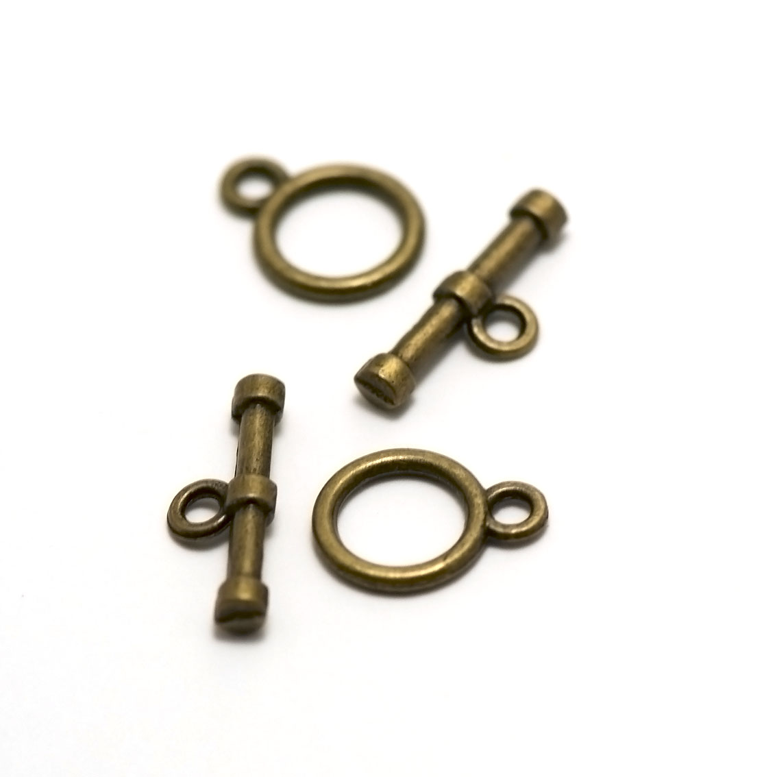 10 set fermoirs toogles simple 00113x10 mm ,bronze