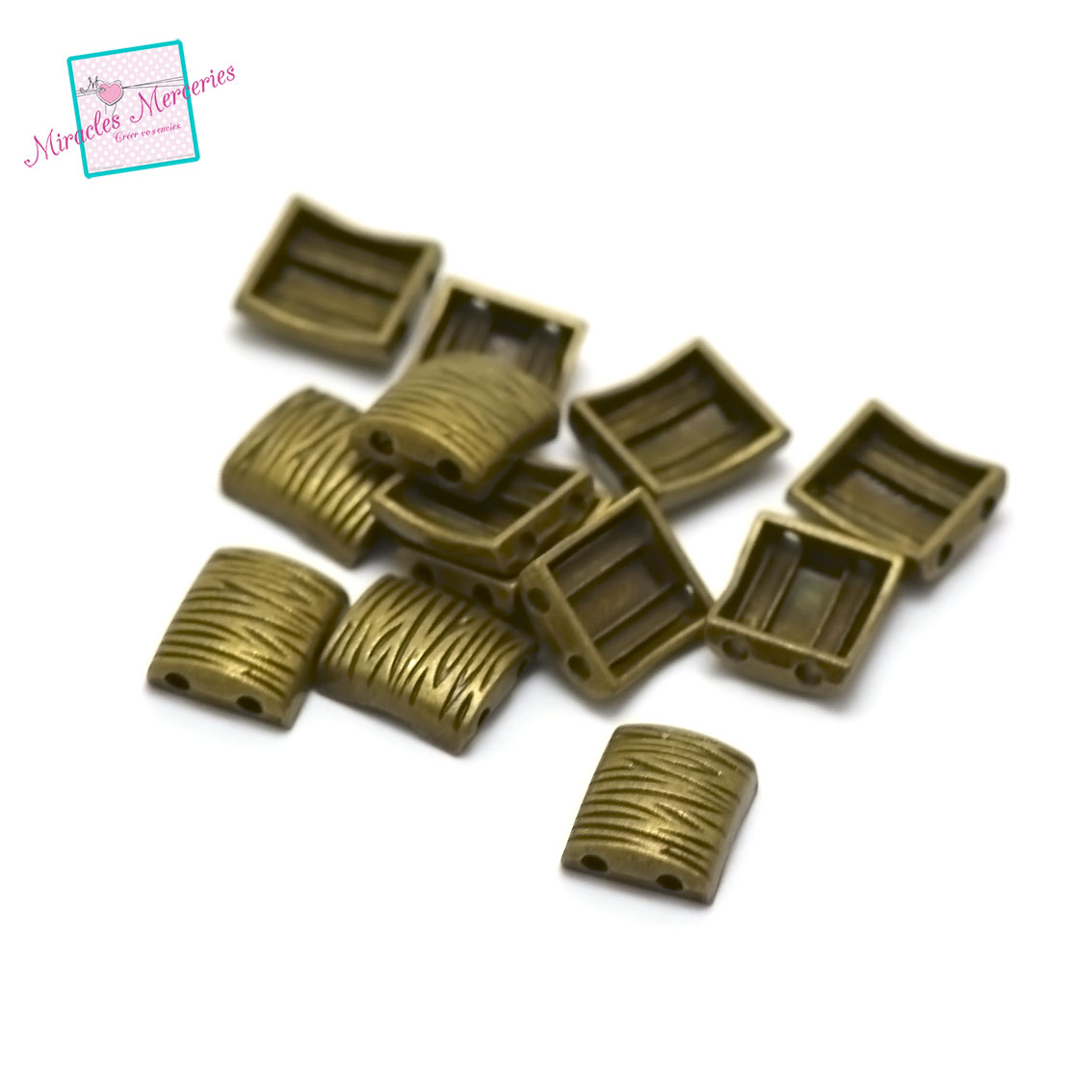 20 séparateurs 2 trous 10x9x3 mm ,bronze