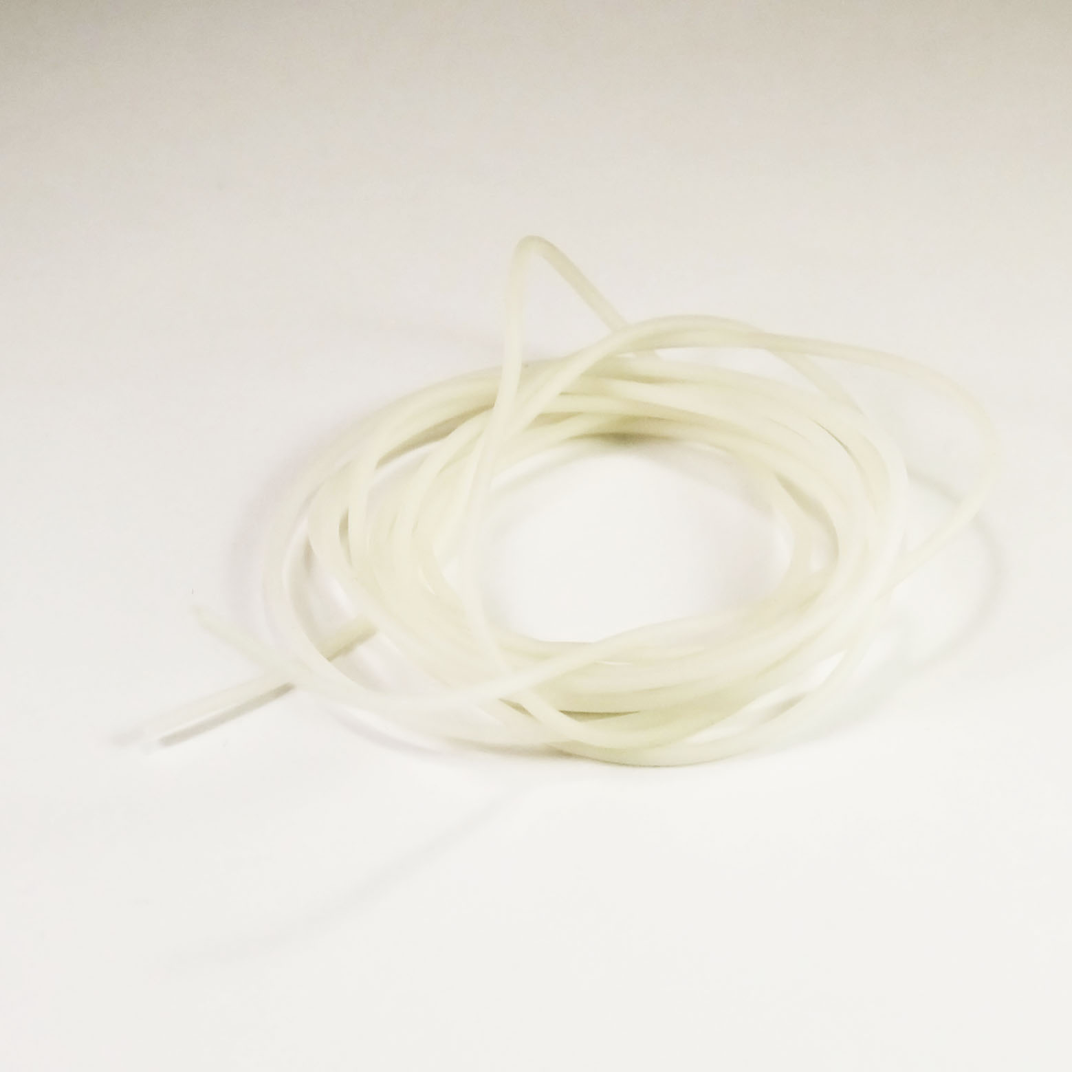 5 m de cordon caoutchouc creux blanc fluorescent , 2 mm