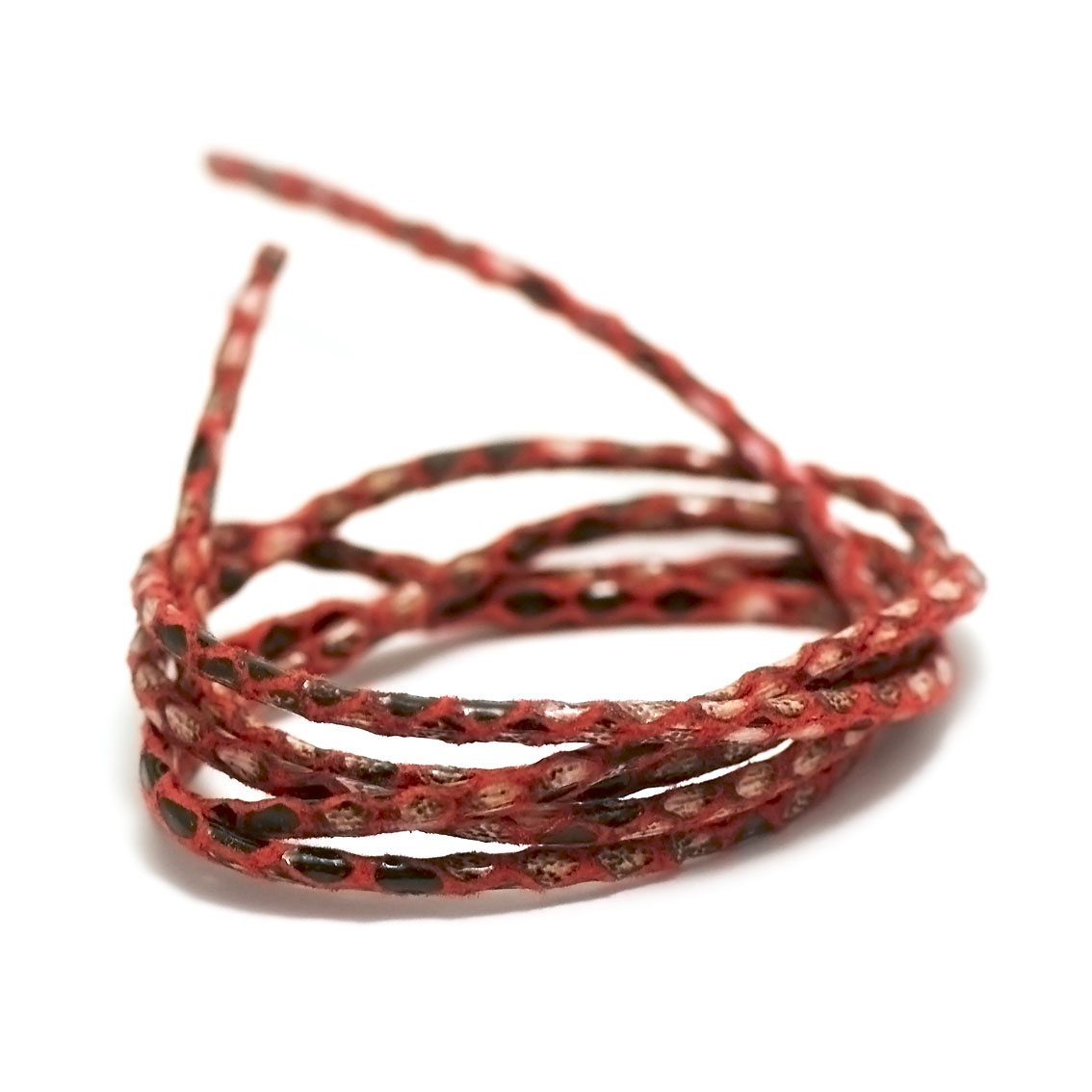 1 m de cordon en simili cuir ronde 3 mm serpent ,rouge