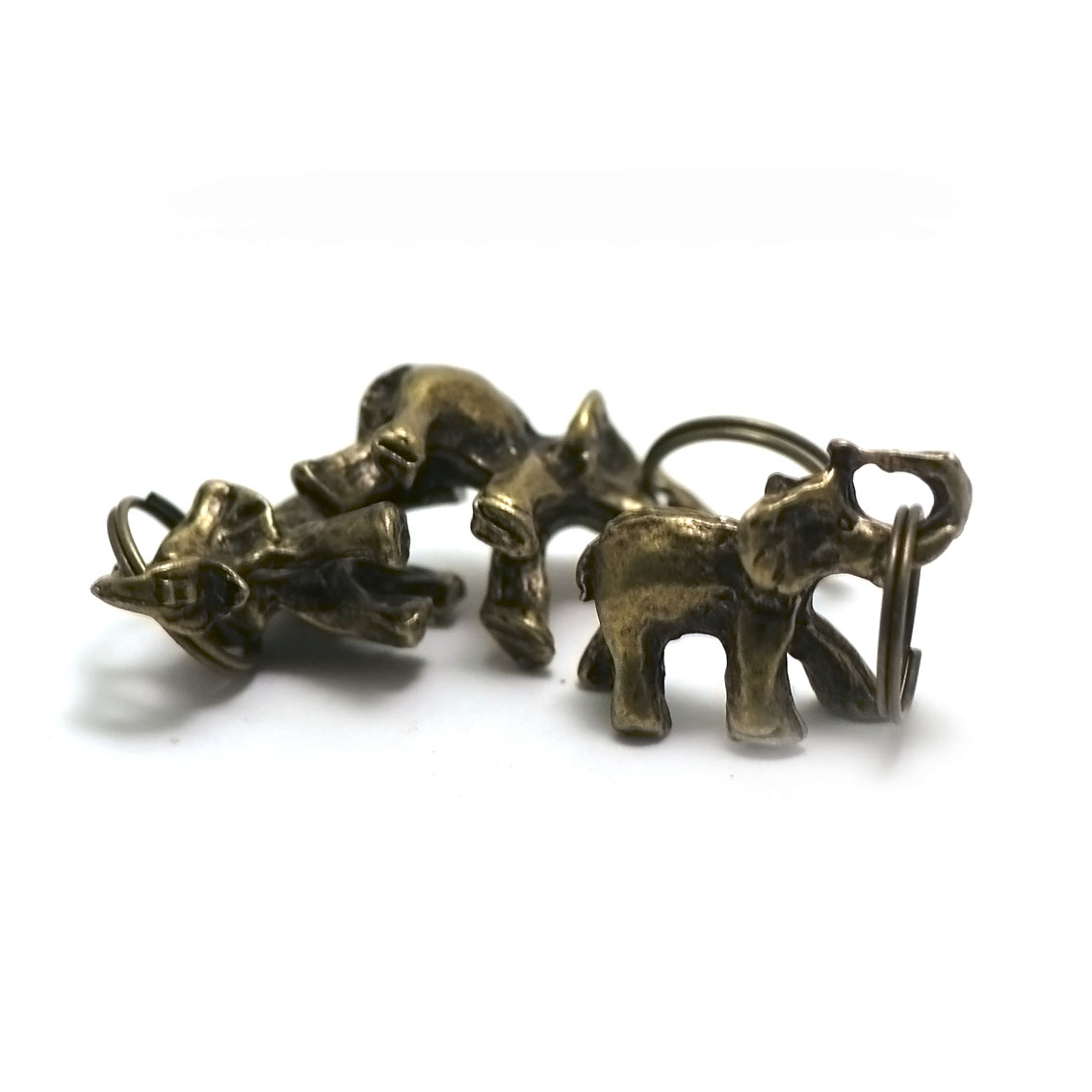 4 breloques éléphant 3 D 26x17 mm,bronze 030