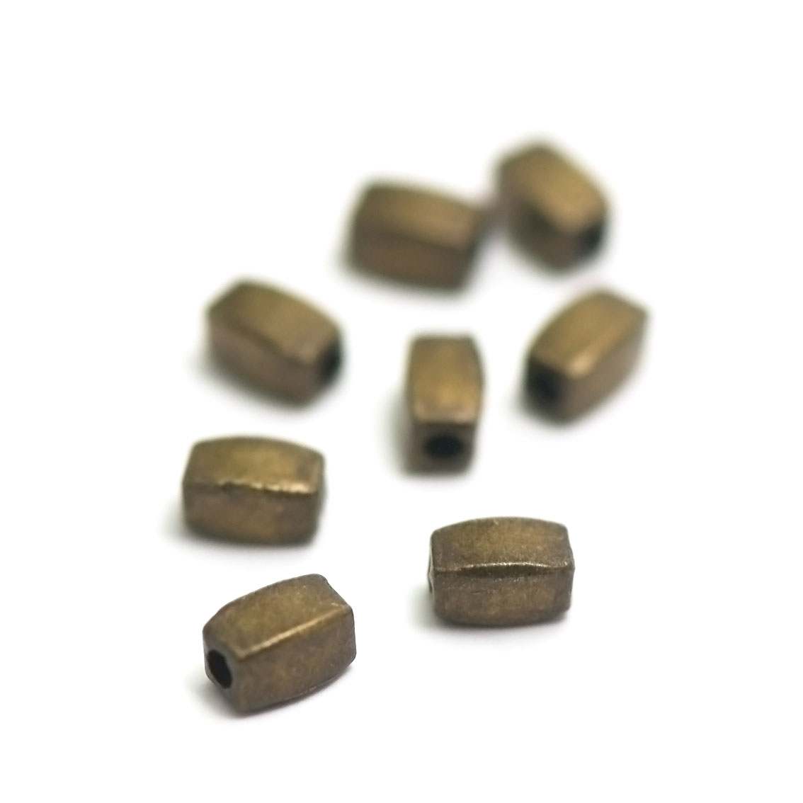 50 perles rectangle courbé 5x3 mm, bronze