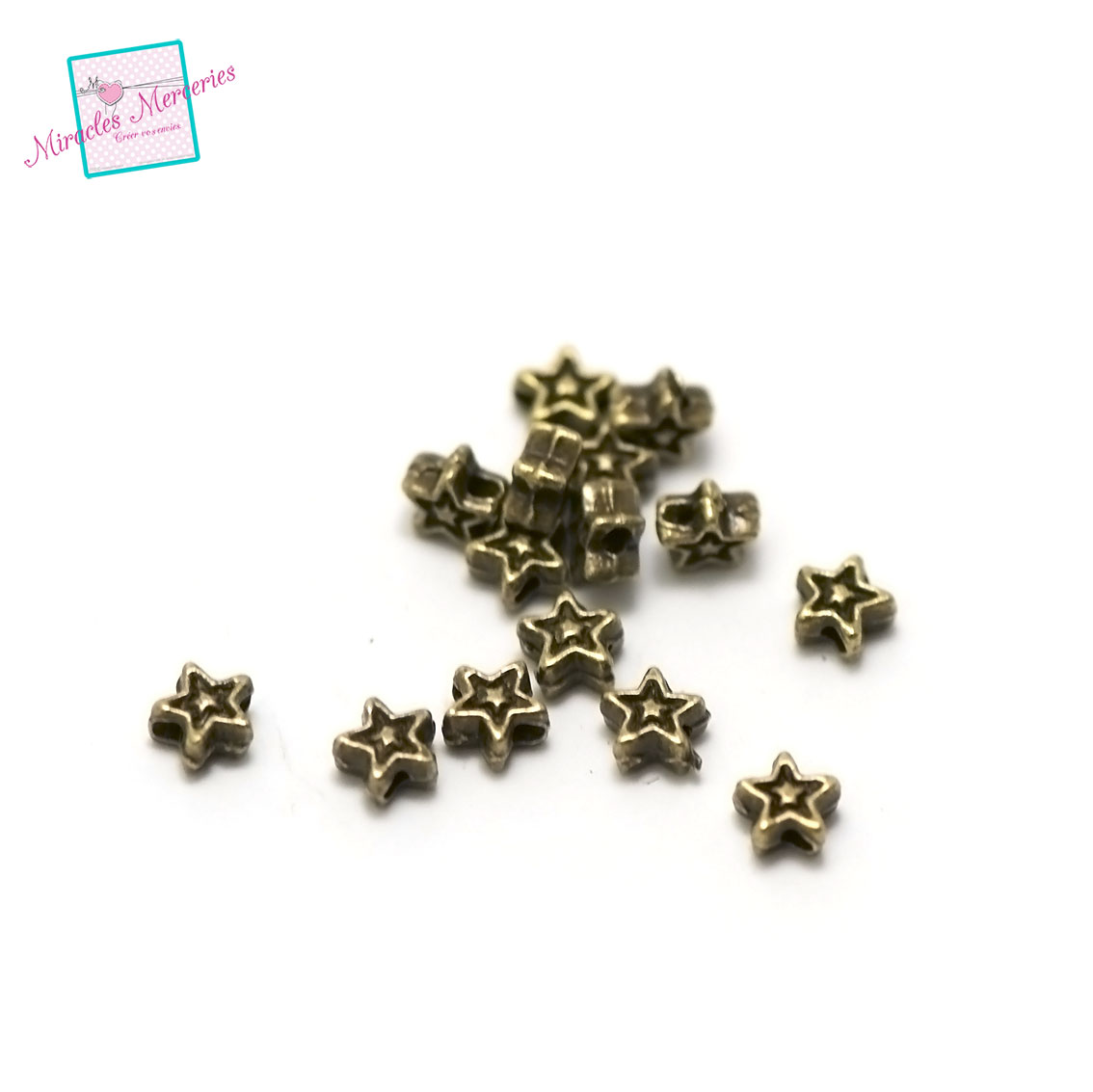 50 perles étoile4x4x2,5mm,bronze 007