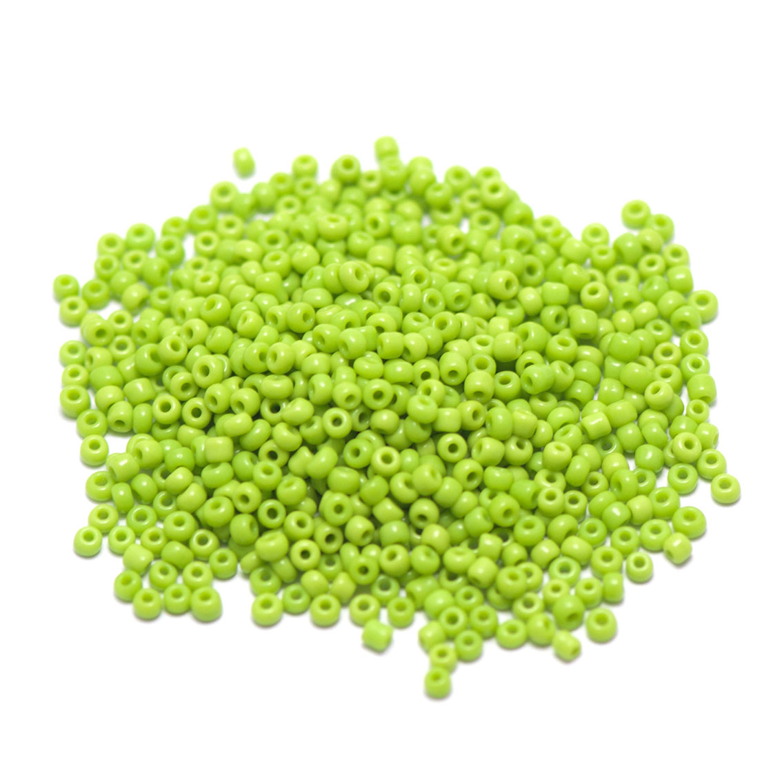 20g perles de rocailles 2mm en verre,vert anis