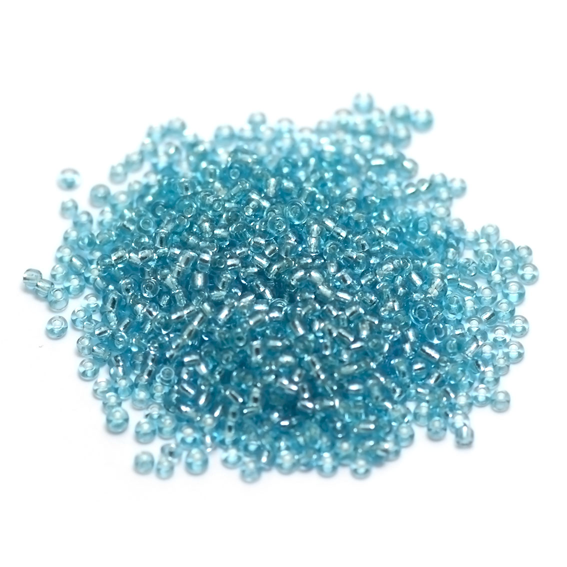 Perles de Rocailles Tubes en verre Opaque 9x2mm Bleu ciel 20g 