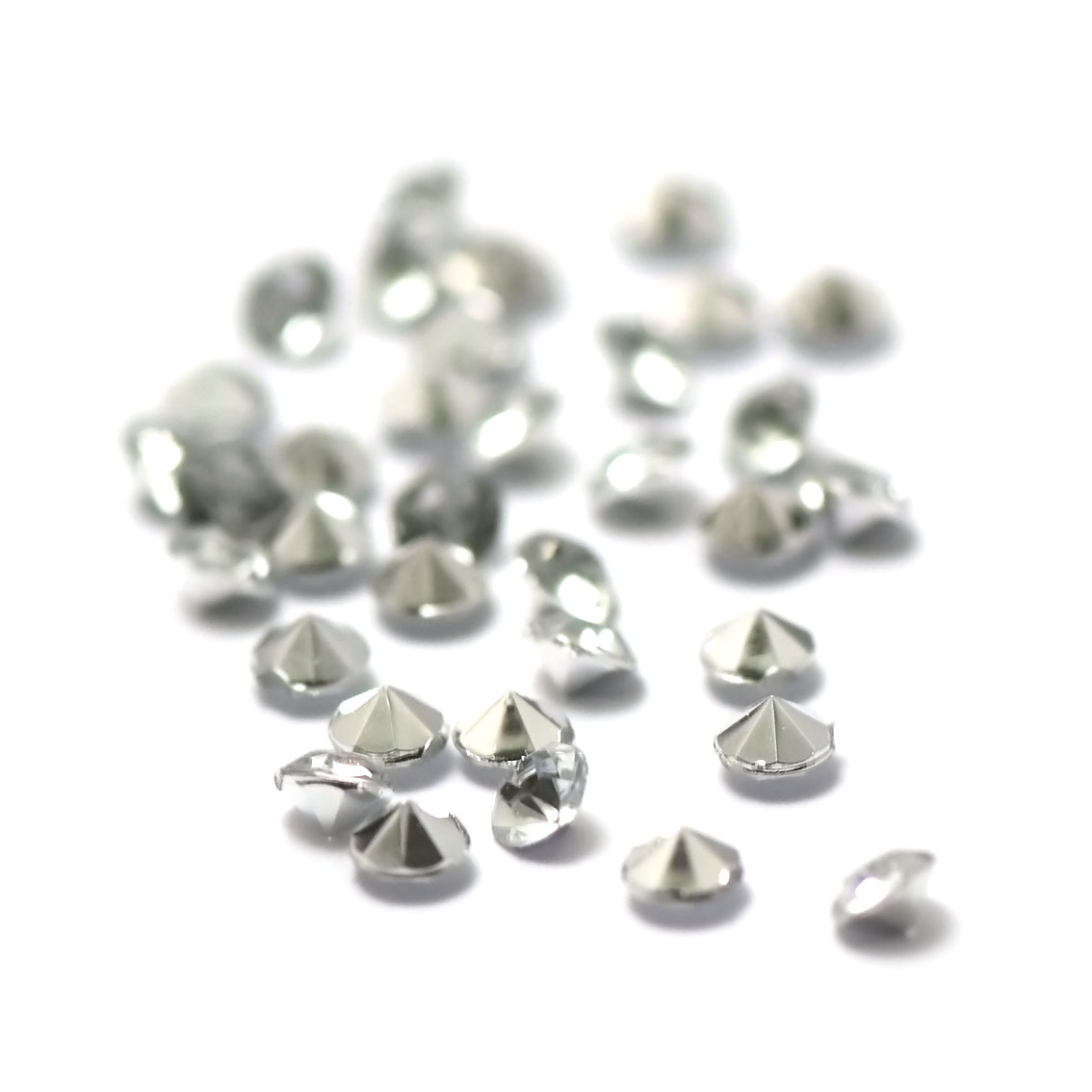5g de perles strass en verre à coller cône 4 mm, transparent