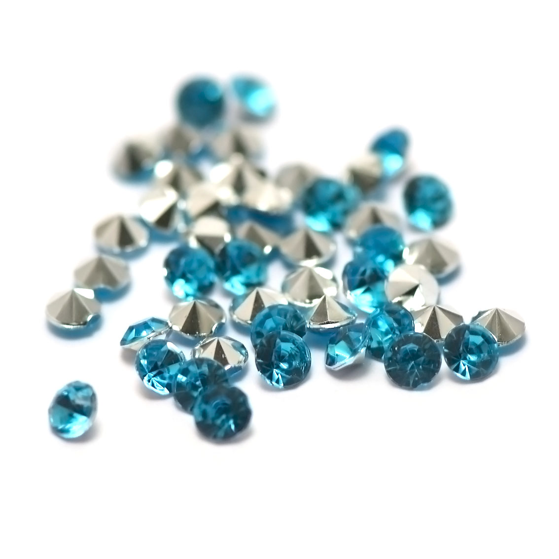 5g de perles strass en verre à coller cône 4 mm, bleu d\'eau