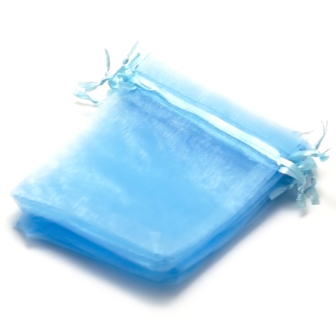Pochettes Cadeaux En Organza Multicolore Sur Fond Bleu - Lot De 10 - Neuf