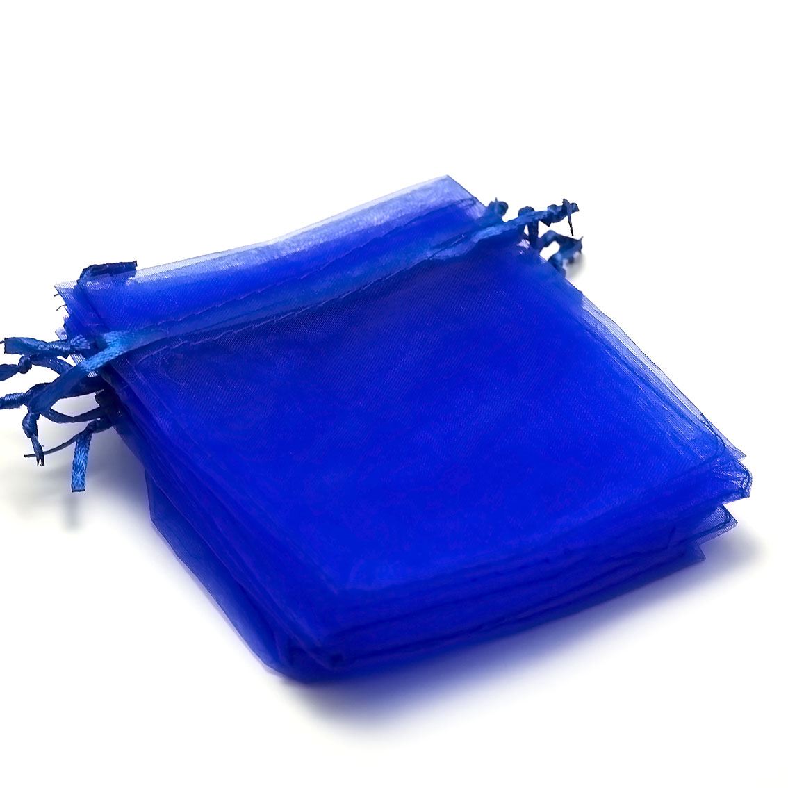 Pochettes Cadeaux En Organza Multicolore Sur Fond Bleu - Lot De 10 Pochettes - Neuf