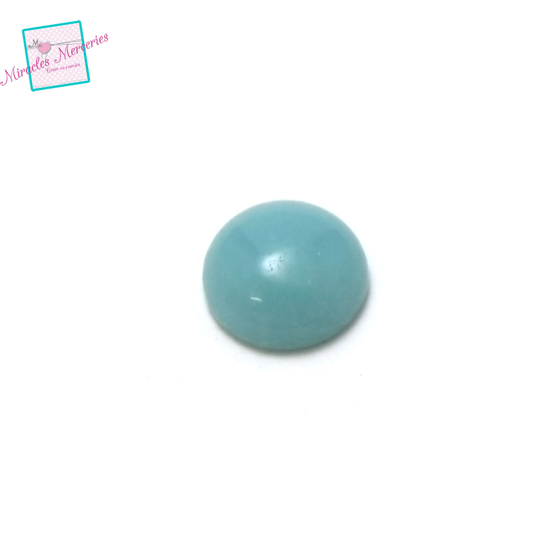 1 cabochon rond 14 mm amazonite, qualité AAA+