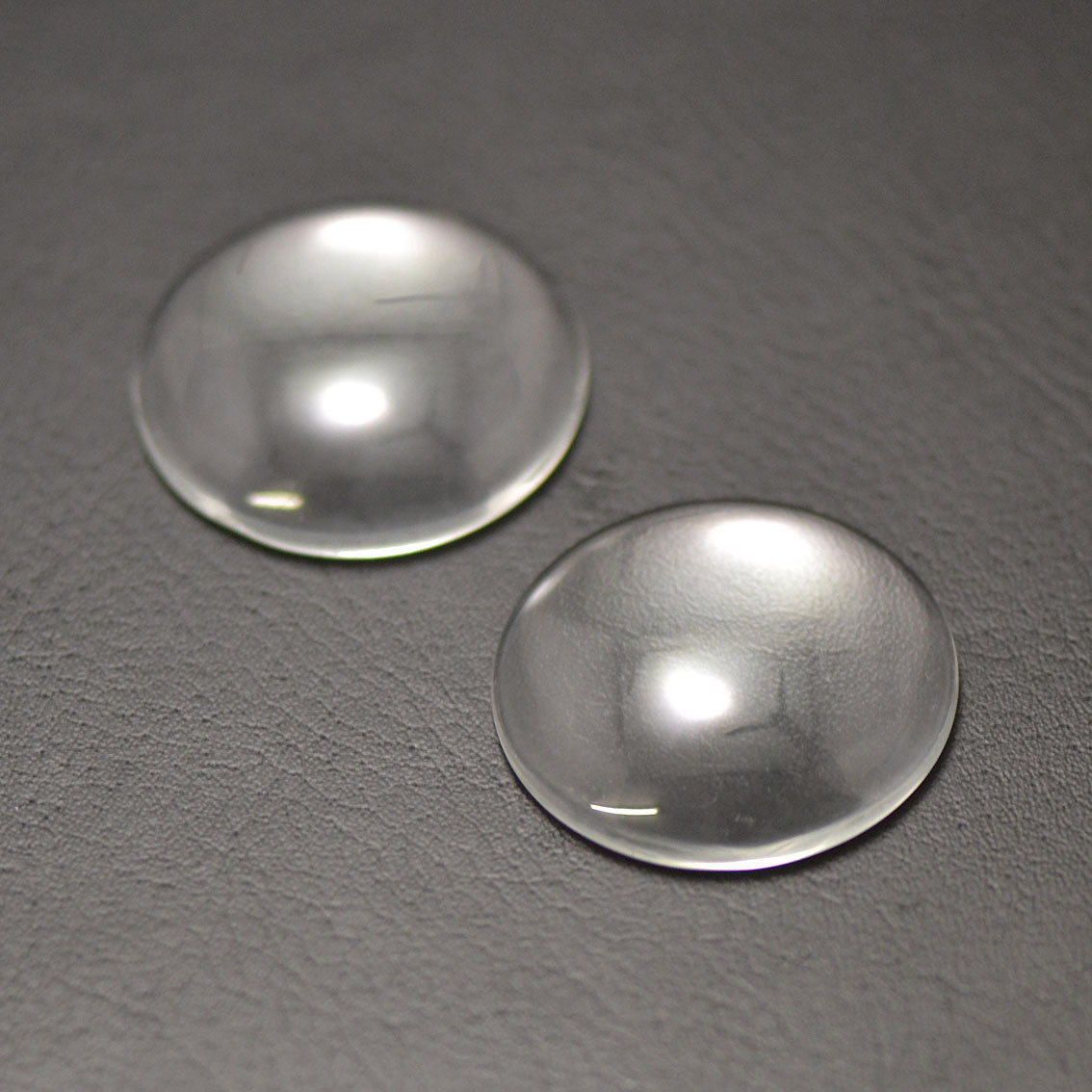 4 cabochons en verre 35 mm, dôme transparent
