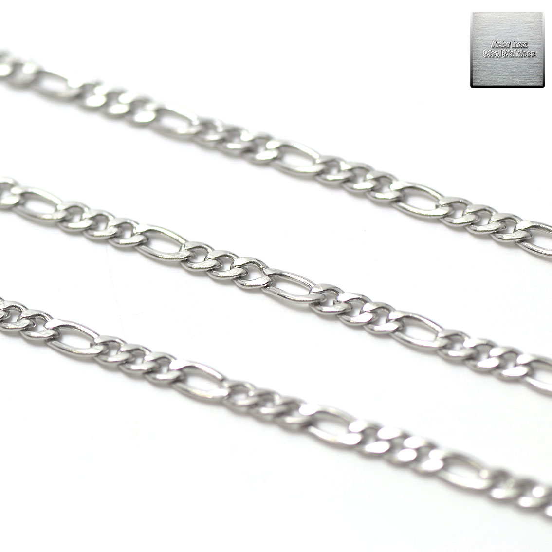 1 m chaîne forçat 4 mm en acier inoxydable , steel stainless 02