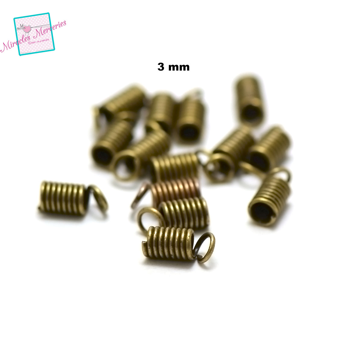 50 embouts ressort 7x3 mm, bronze