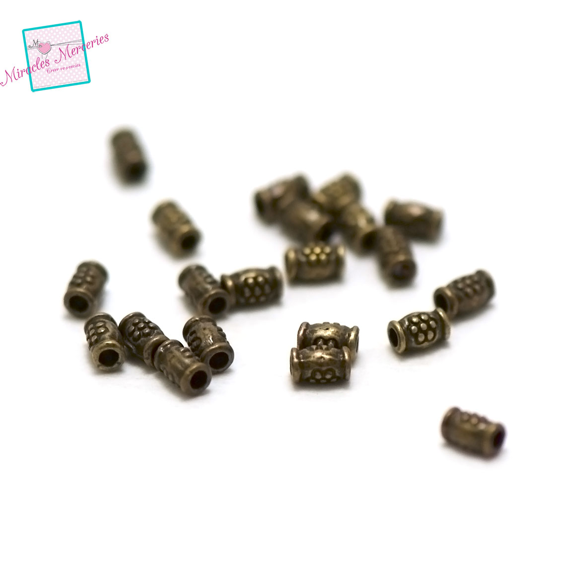 100 perles mini tube 4x2 mm, bronze 020