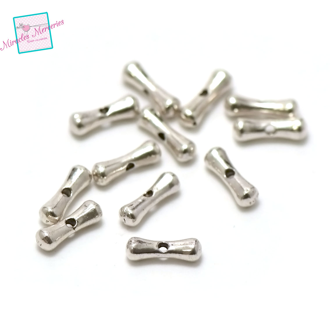 50 perles os 11x4 mm, argenté 117