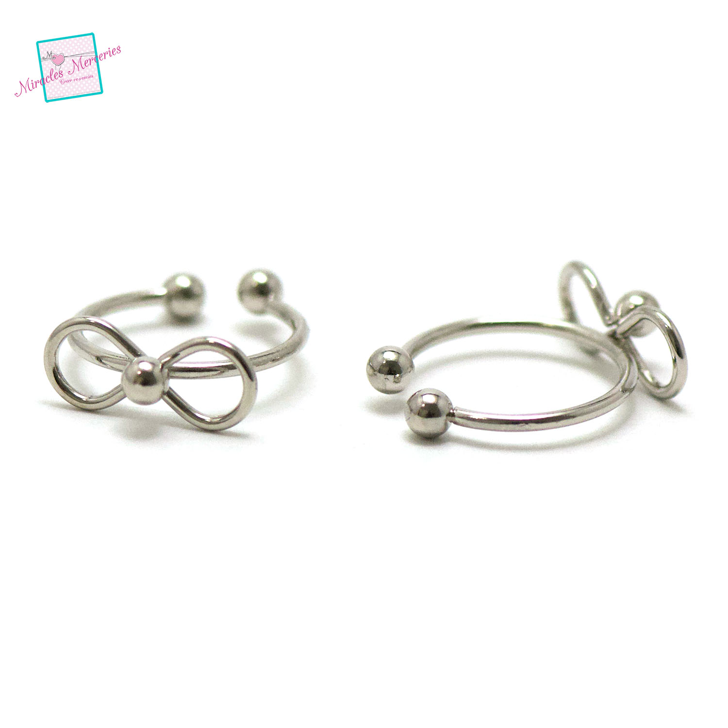 Bague Fantaisie Réglable Lapin Avec Strass - Argenté, Yeux Rouges, état Comme Neuf