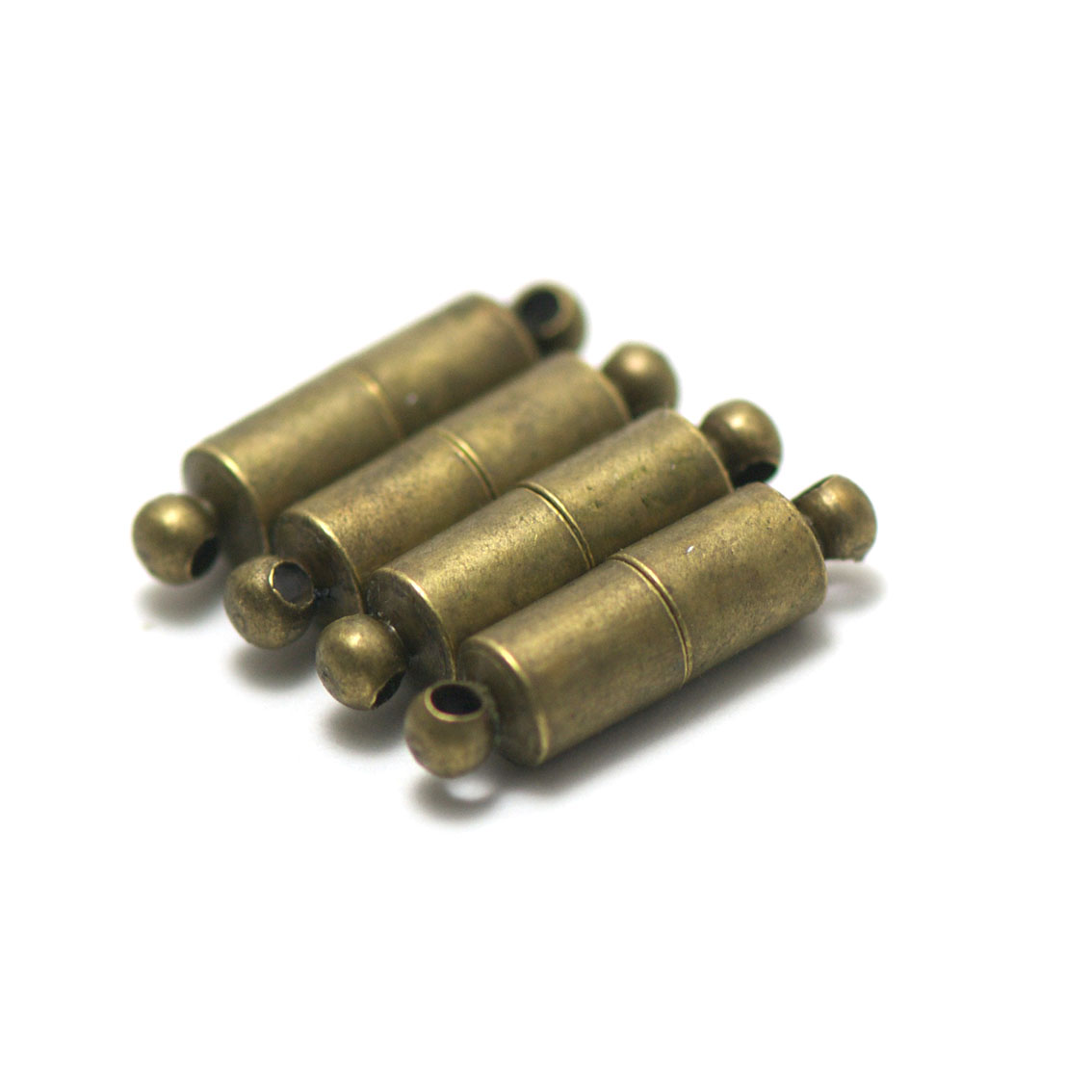 4 fermoirs aimanté cylindre lisse20x5 mm, bronze