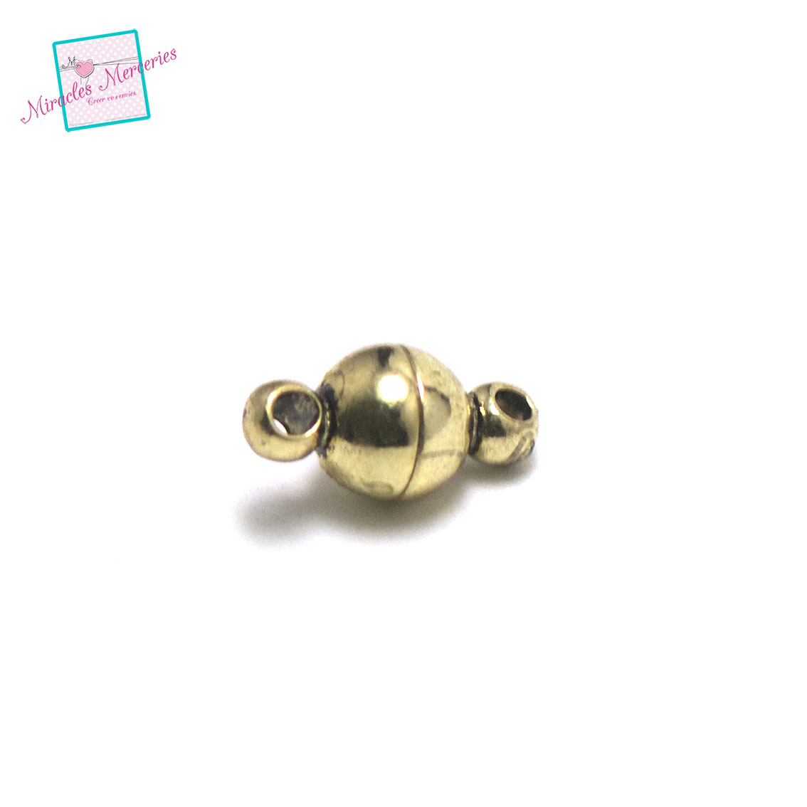 4 fermoirs aimanté perle ronde11x6 mm, bronze