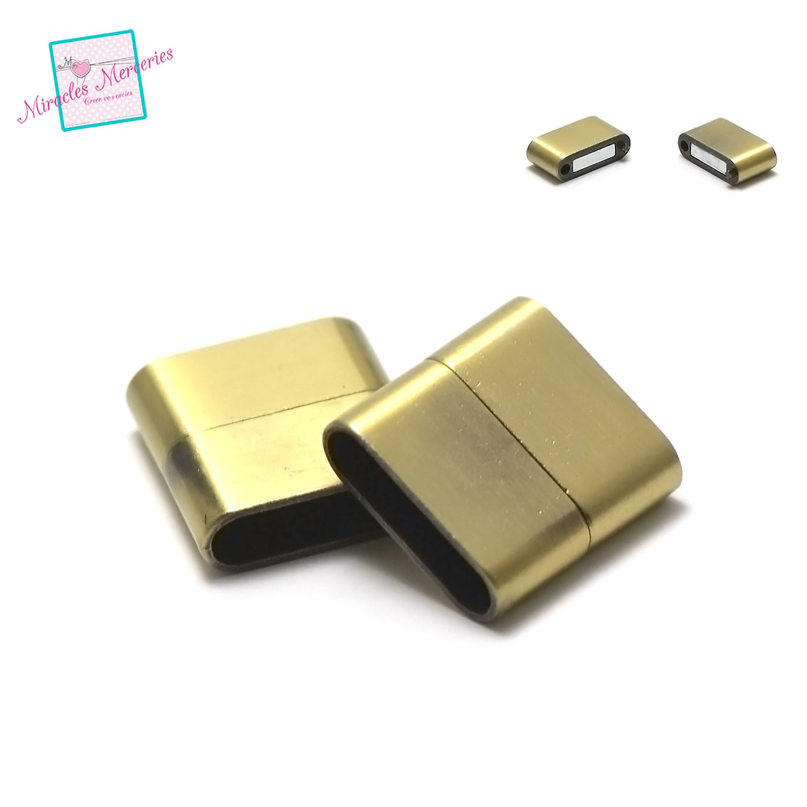 1 fermoirs magnétiques 28x26x8 mm ,011,bronze,pour cuir et cordon