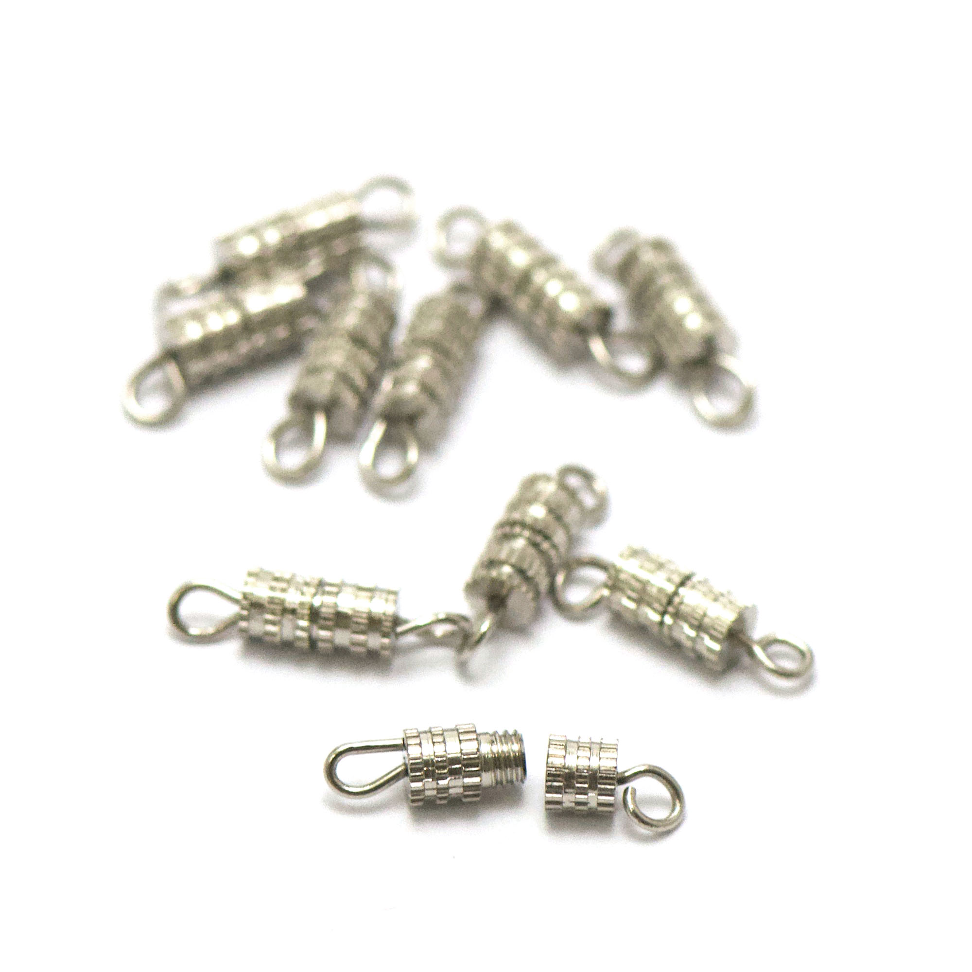 20 fermoirs à vis 13x4 mm, argenté