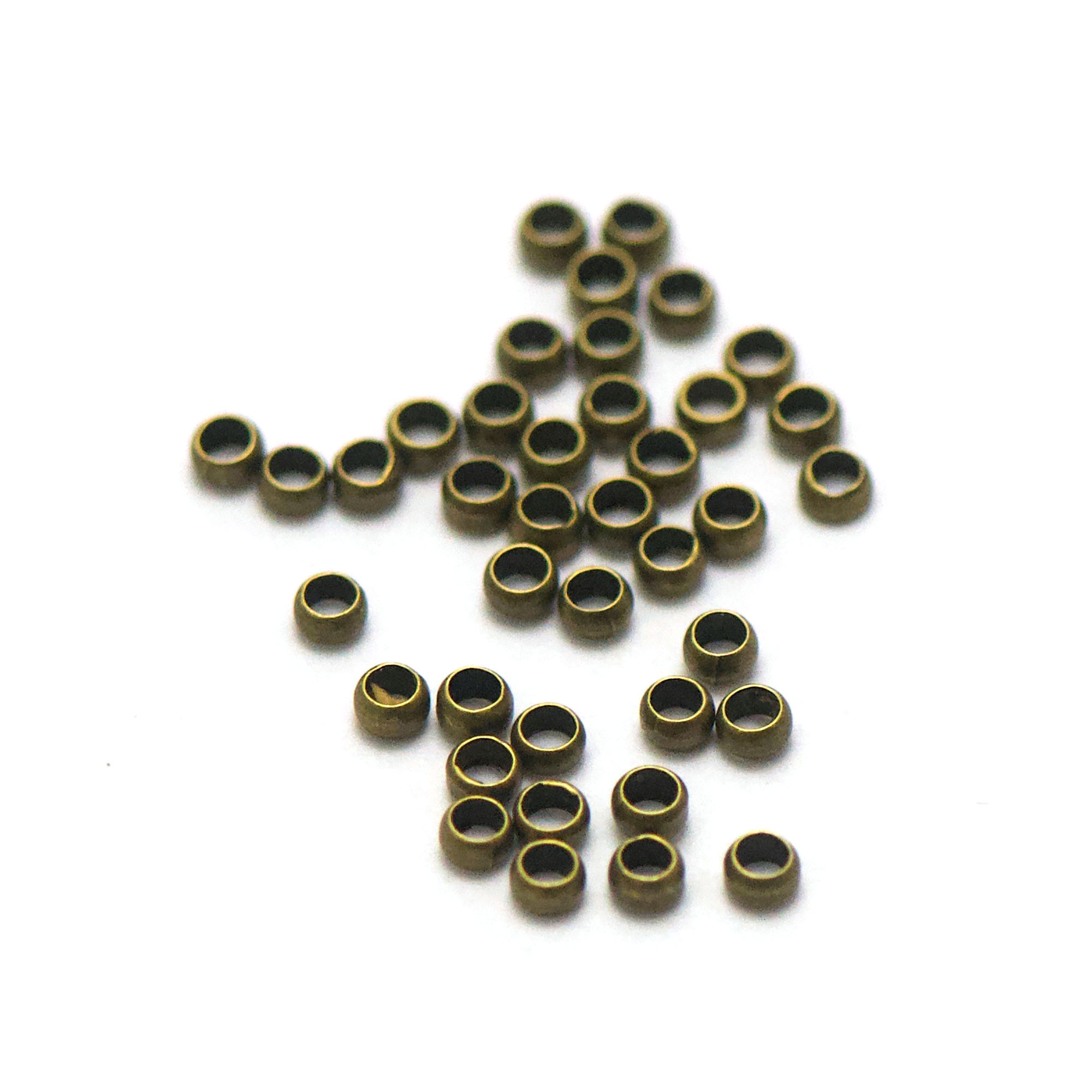 5g environ 240 perles à écraser 2.5 mm, bronze