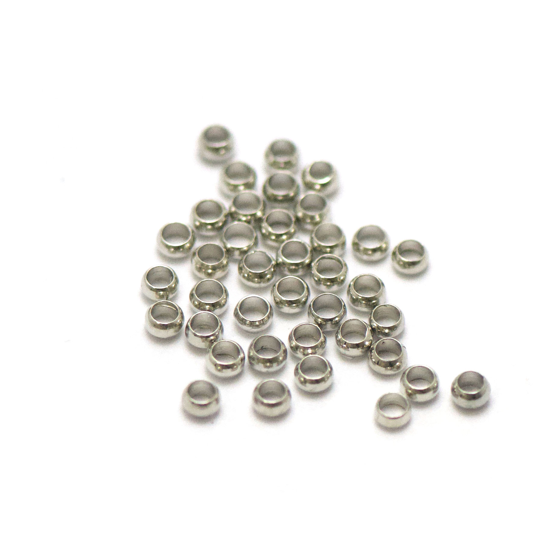 5g environ 146 perles à écraser 3 mm, argenté