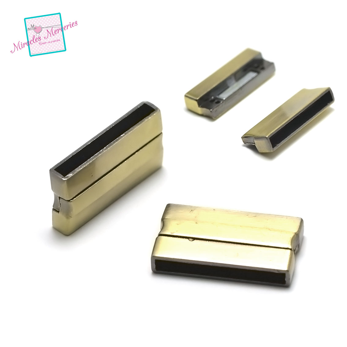 1 fermoir magnétique 32x20x6 mm ,001,bronze,pour cuir et cordon