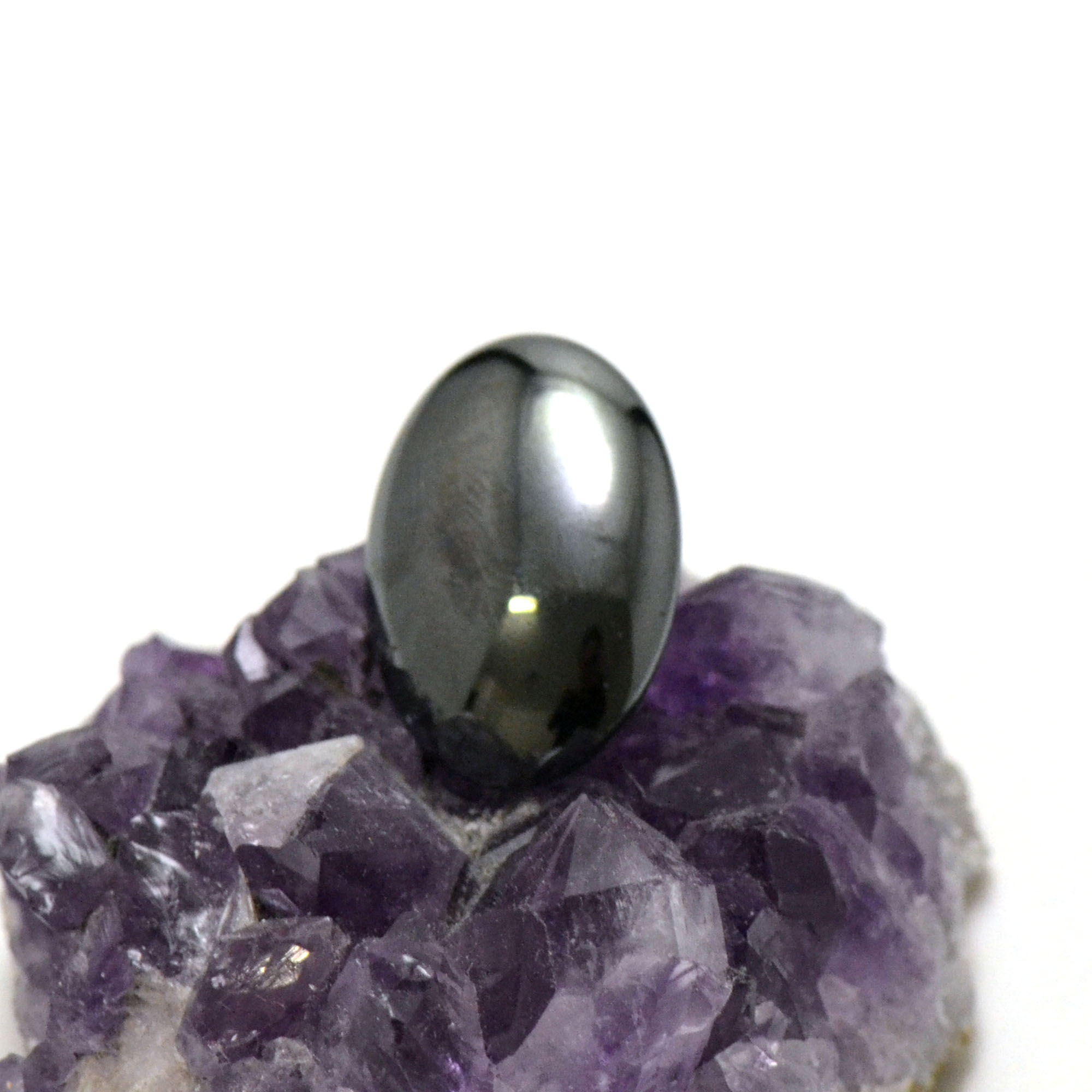 1 cabochon "ovale 25x18 mm" hématite, pierre fine naturelle Cabochon
