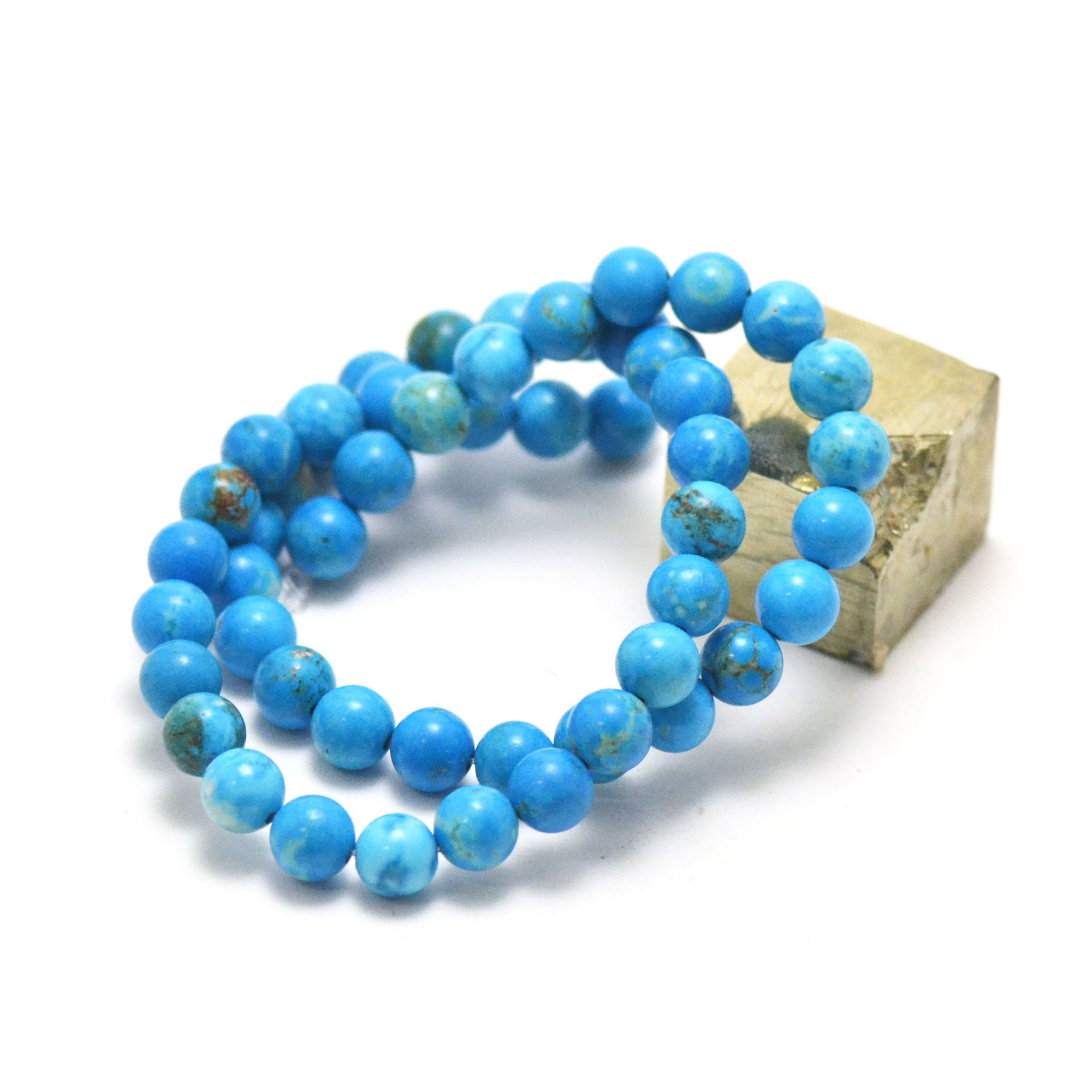 fil 39cm 49 pcs de turquoise ronde 8 mm