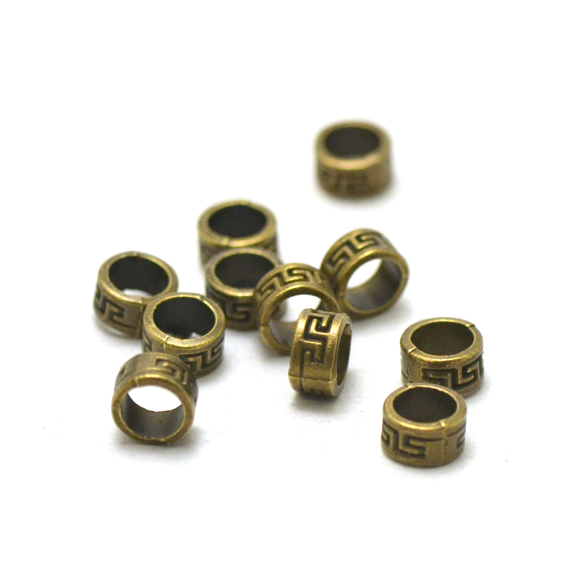 20 perles passantes cercle 8x4 mm, bronze 050