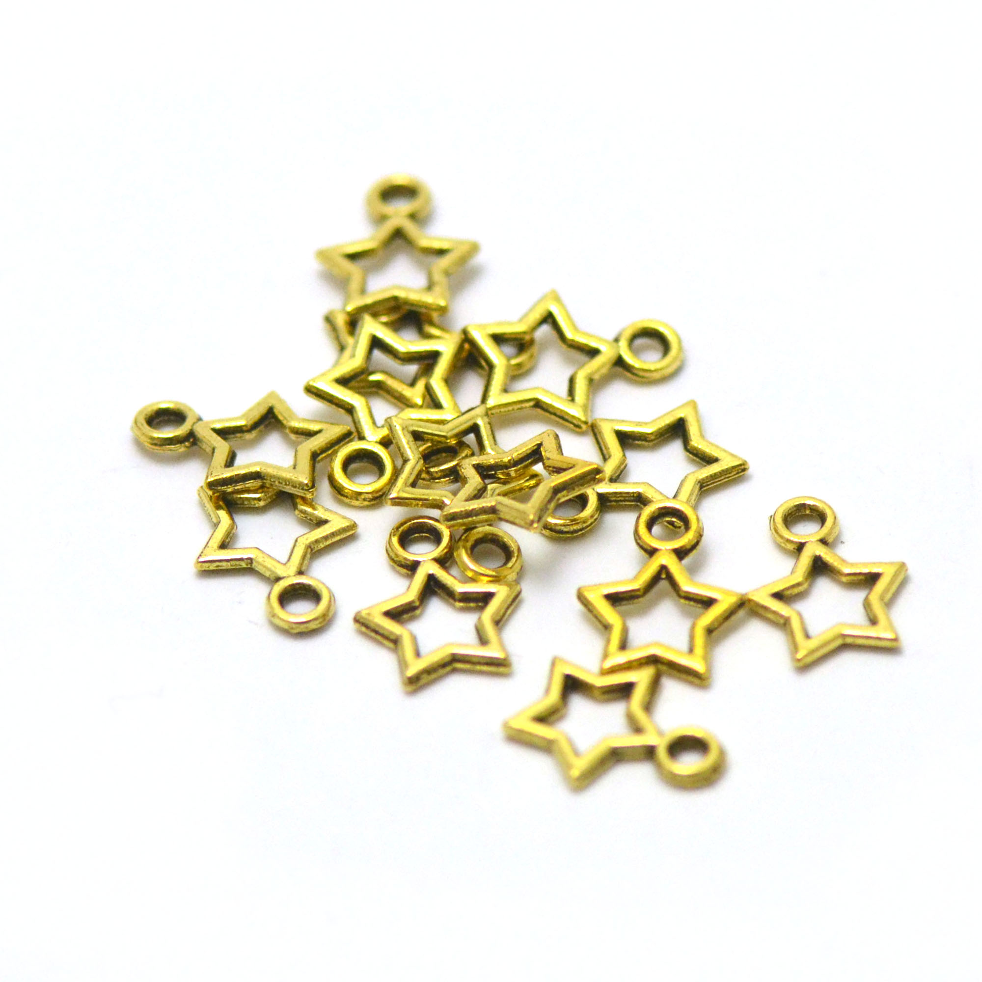 50 breloques étoile 12x9 mm, doré 150