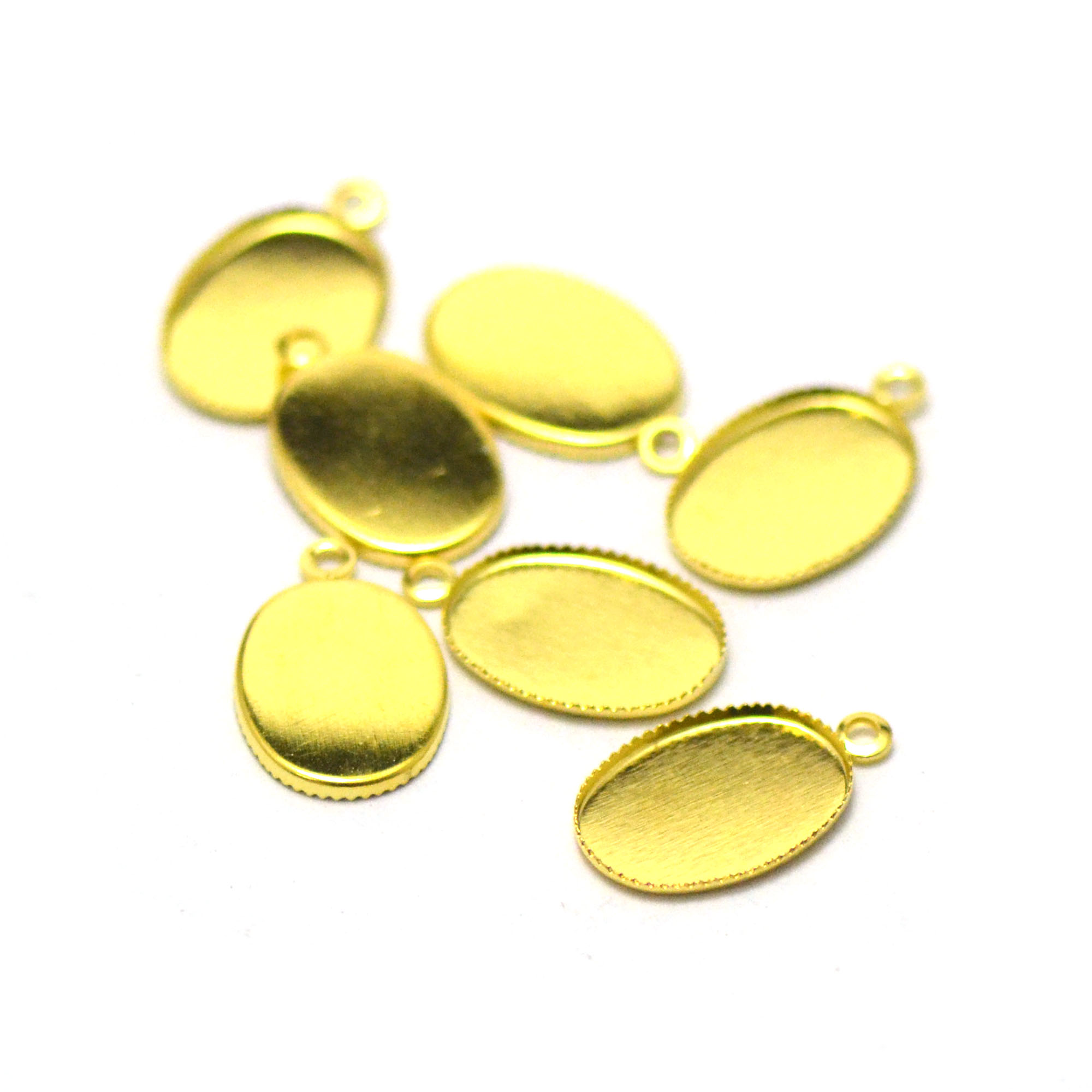 10 supports cabochon pendentif ovale 18x13 mm, doré