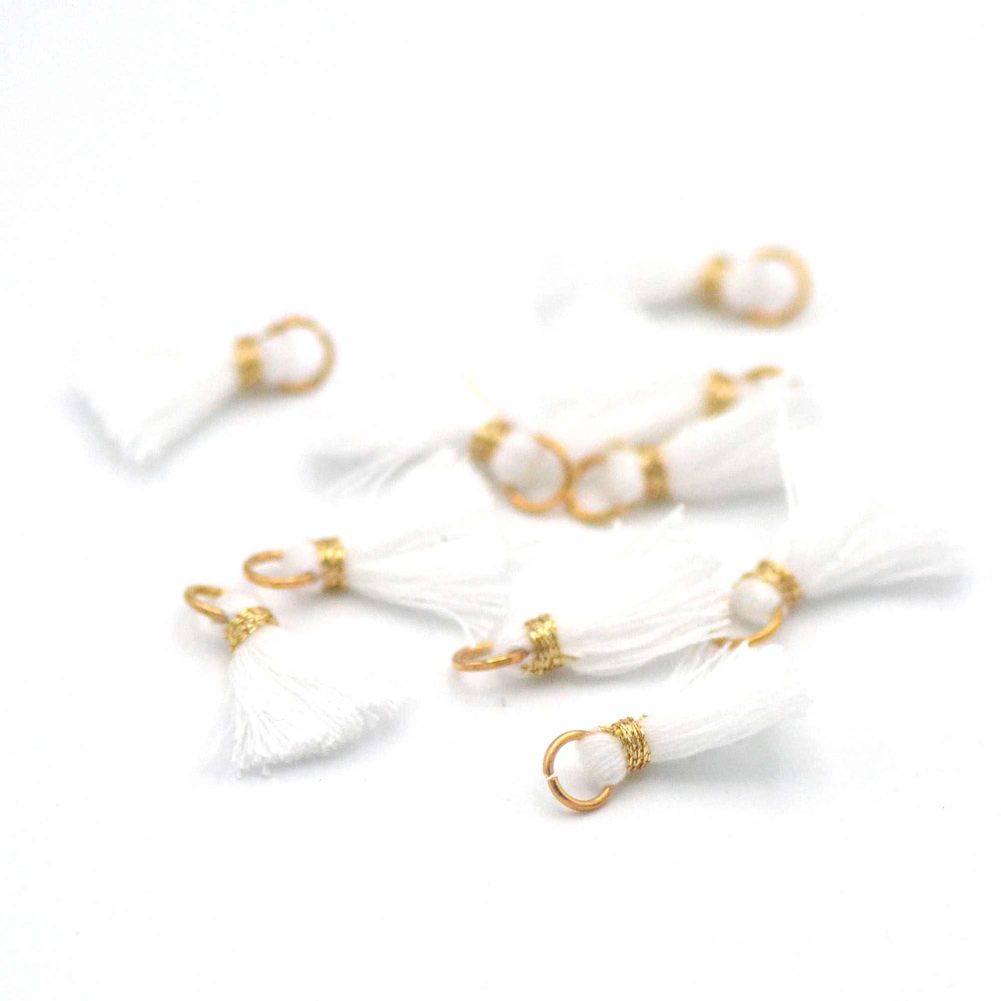 Lot De 100 Mini Pompons En Fil De Coton 25mm - Accessoires Créatifs Pour Bijoux Et Loisirs Créatifs, Crème Et Blanc