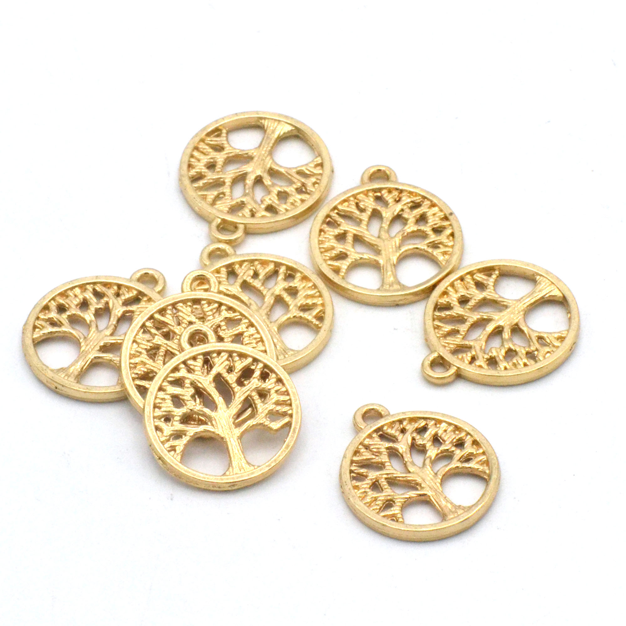20 Breloques Arbre De Vie Métal - Création Bijoux DIY - Style Tibétain Pour Colliers Bracelets