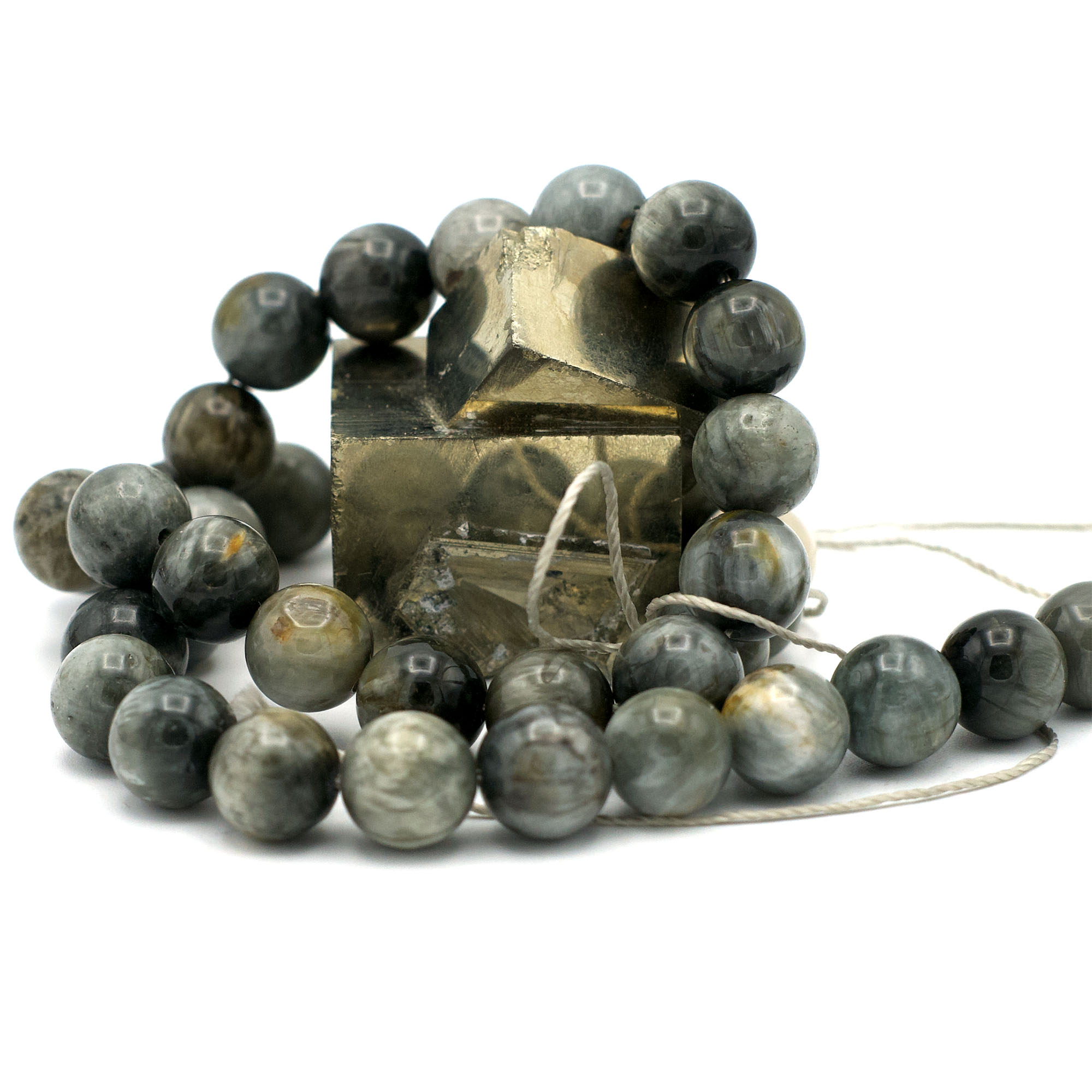 Bracelet Oeil de chat (Chrysobéryl), perles rond 10 mm - Bracelet/Oeil de  chat (Chrysobéryl) - Miracles minéraux