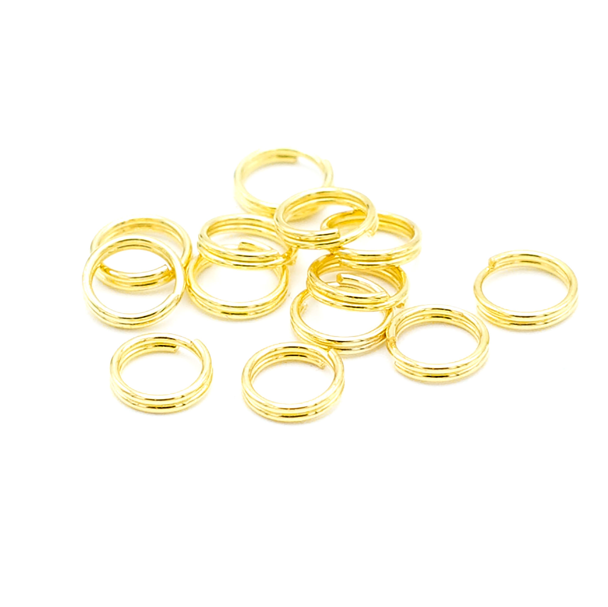 50 anneaux fermés doublés 6 mm, doré