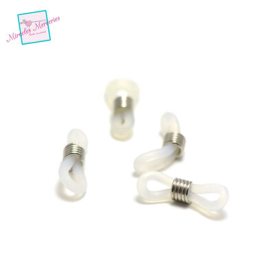 attache pour chaine de lunette blanc transparent