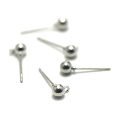 puce d'oreille embout boule argenté