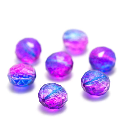 palet ronde facettée 13x11 mm bleu violet