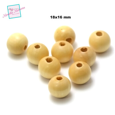 rondelle 18x16 mm beige laqué