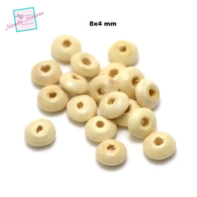rondelle 8x4 mm beige clair