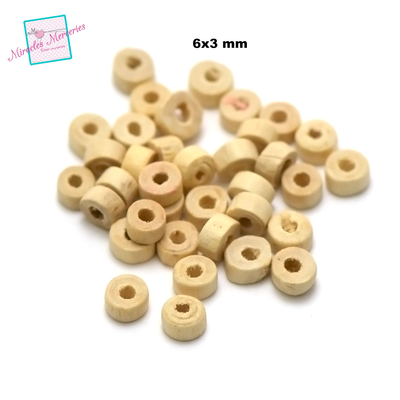 rondelle 6x3 mm beige